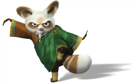An HD desktop wallpaper featuring Shifu from Kung Fu Panda, showcasing his dynamic pose and keen expression, embodying the spirit of martial arts and wisdom.
