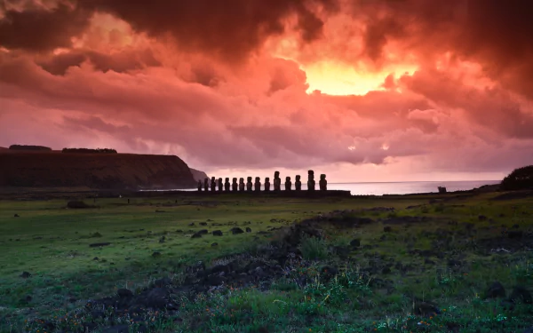 man made ahu tongariki HD Desktop Wallpaper | Background Image