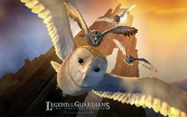 HD PC desktop wallpaper featuring flying owls from the movie Legend of the Guardians: The Owls of Ga'Hoole.