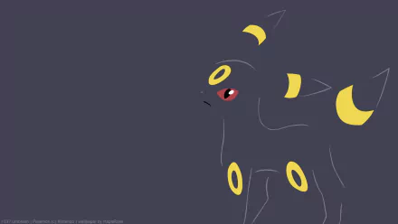 A vibrant HD wallpaper featuring Umbreon, one of the Eeveelutions from Pokémon, set against a sleek background, showcasing its distinct design and colors in an anime style.