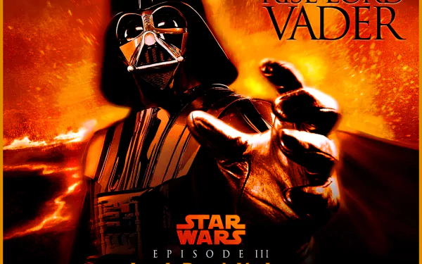 Darth Vader, depicted in vibrant colors, reaches out with a menacing gesture in this HD Star Wars wallpaper, showcasing the iconic villain from Episode III.