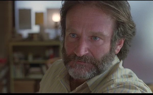 HD wallpaper featuring a close-up of Robin Williams from the movie Good Will Hunting.