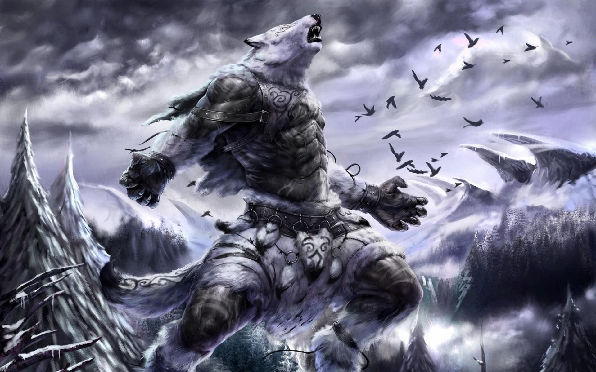 Dark Werewolf HD Wallpaper: A Fierce Transformation