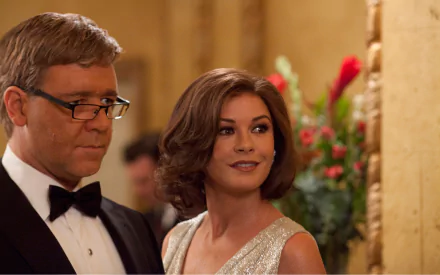 Cathleen Hostetler Catherine Zeta-Jones mayor hostetler Russell Crowe movie Broken City HD Desktop Wallpaper | Background Image