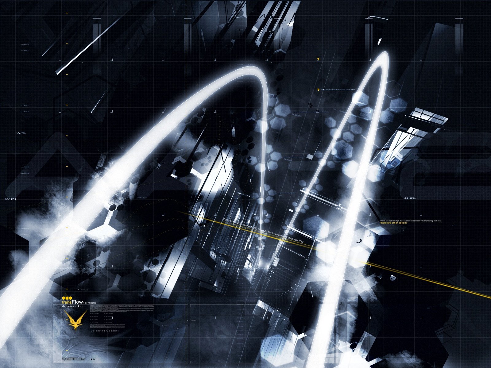 Abstract HD desktop wallpaper featuring a technology theme with a blue color palette, showcasing dynamic lines and shapes.