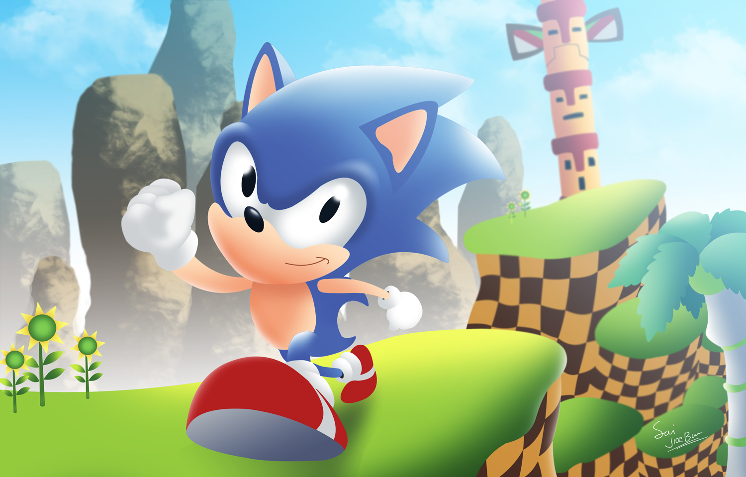 Video Game Sonic the Hedgehog (1991) HD Wallpaper