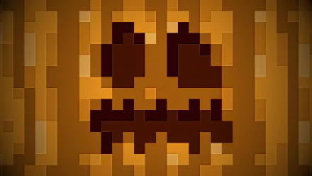 Minecraft-themed HD desktop wallpaper featuring a pixelated golden apple design.