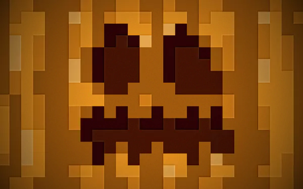 Minecraft-themed HD desktop wallpaper featuring a pixelated golden apple design.