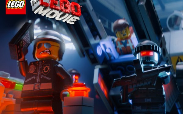 Movie The Lego Movie Lego Emmet Cop Robot Text Logo HD Wallpaper | Background Image
