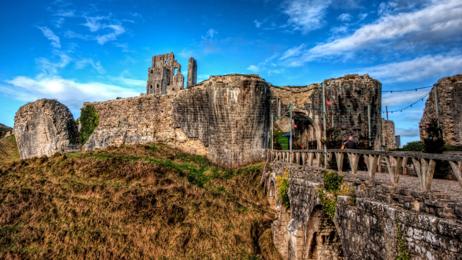 Download Man Made Corfe Castle HD Wallpaper