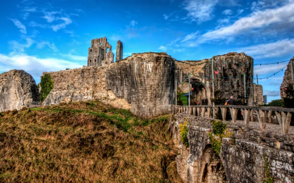  The Entrance to the Ruins of Corfe Castle
