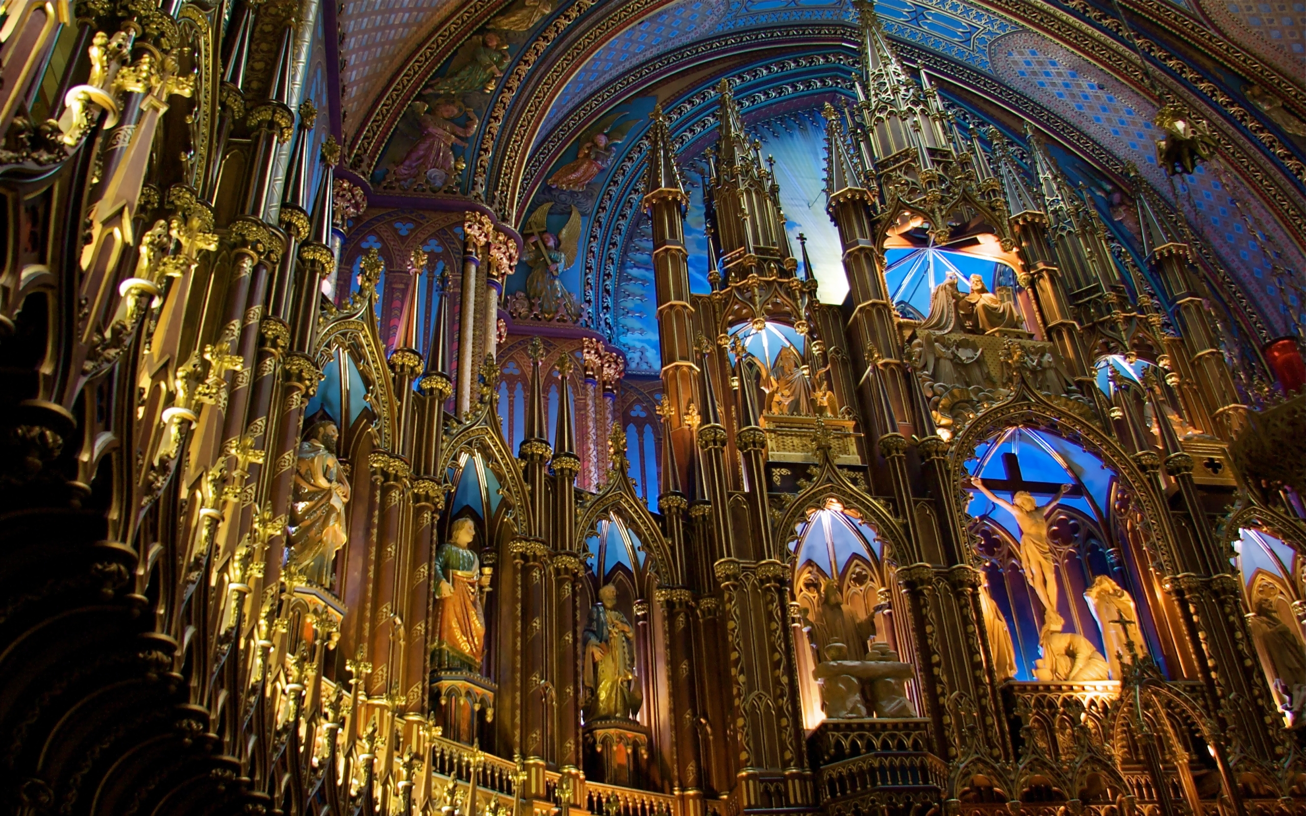 Religious Notre Dame Basilica in Montreal HD Wallpaper | Background Image