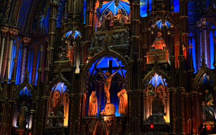 religious Notre-Dame Basilica of Montreal HD Desktop Wallpaper | Background Image