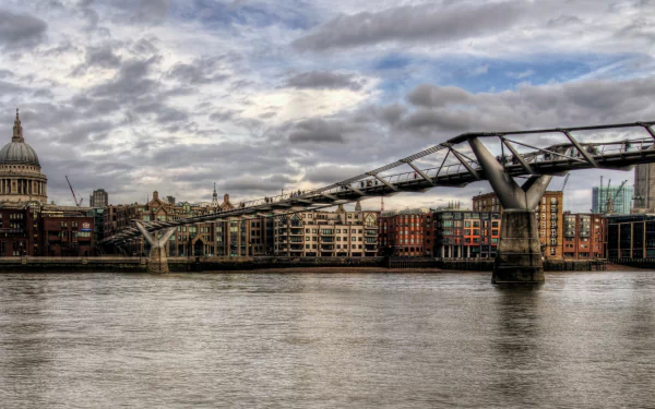 man made Millennium Bridge HD Desktop Wallpaper | Background Image