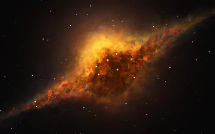 A vibrant sci-fi galaxy scene featuring a stunning cosmic explosion surrounded by stars, rendered in 4K Ultra HD for an immersive desktop wallpaper experience.