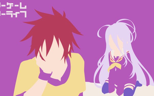 Anime No Game No Life Shiro Sora Red Hair Purple Hair Dress Purple Dress Long Hair Minimalist HD Wallpaper | Background Image