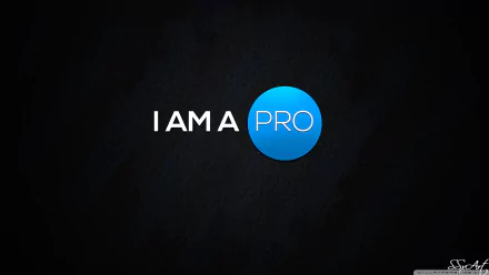 A motivational HD desktop wallpaper featuring the bold text I AM A PRO against a dark background, inspiring confidence and professionalism.