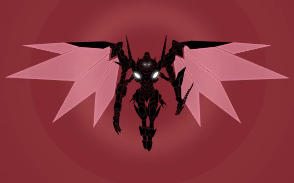 HD desktop wallpaper featuring a mecha from Code Geass, displayed against a red background.