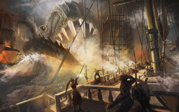 fantasy sea monster HD Desktop Wallpaper | Background Image