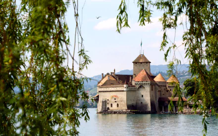 Switzerland Veytaux castle man made chateau de chillon HD Desktop Wallpaper | Background Image