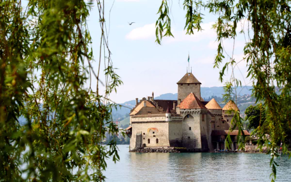 Switzerland Veytaux castle man made chateau de chillon HD Desktop Wallpaper | Background Image