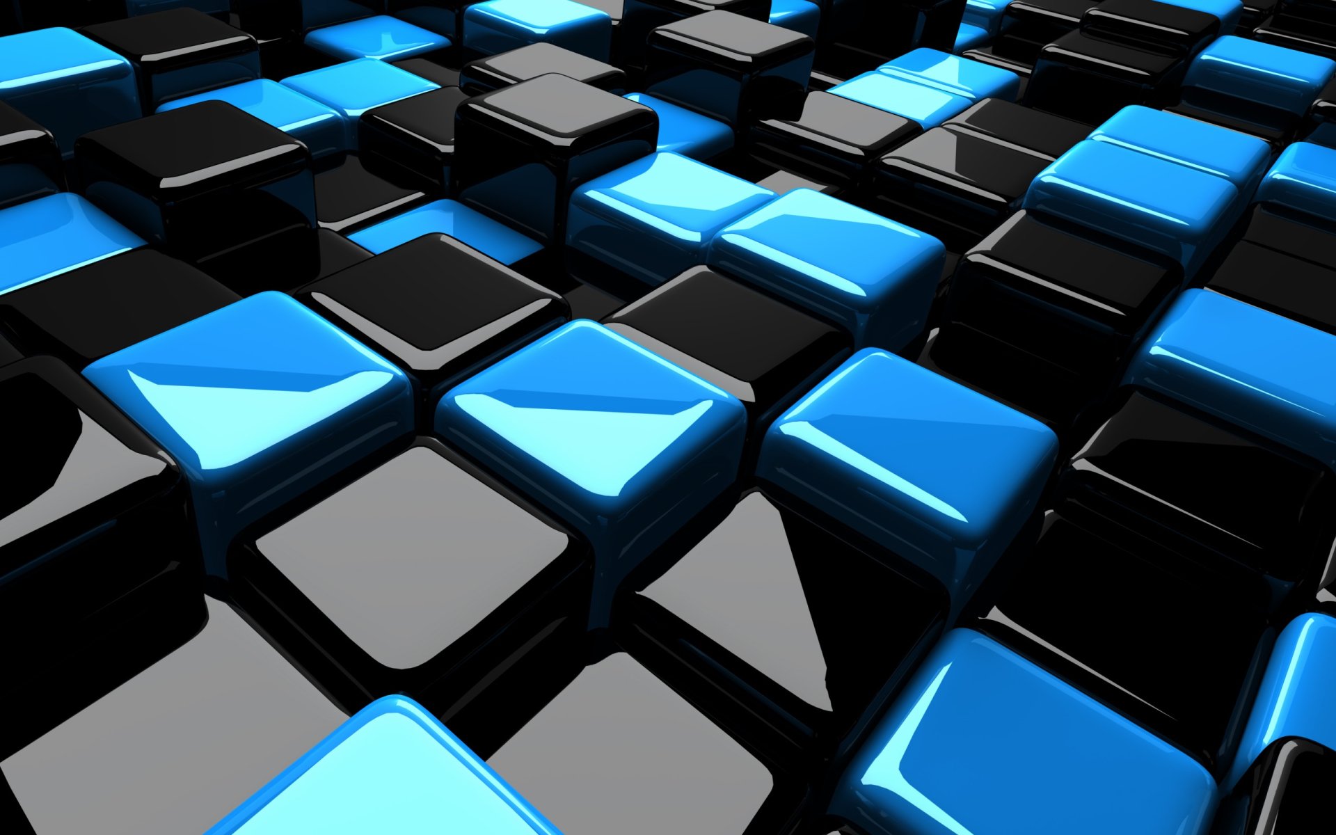 Download Blue Black CGI 3D Abstract Cube Abstract Blue Abstract Black ...