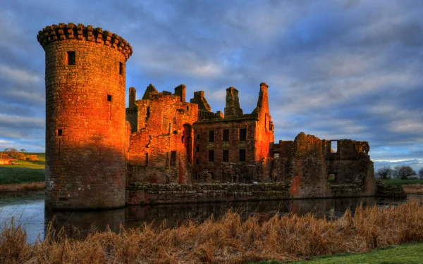 man made Caerlaverock Castle HD Desktop Wallpaper | Background Image