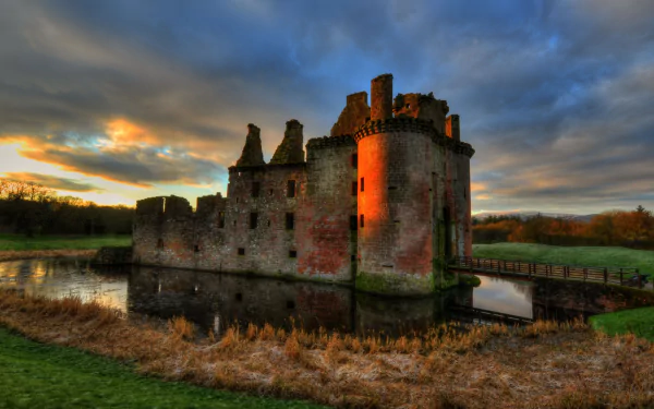 man made Caerlaverock Castle HD Desktop Wallpaper | Background Image