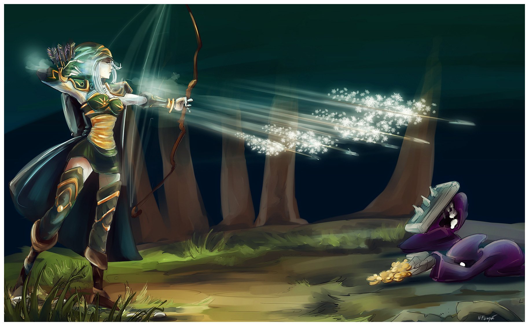 Download Ashe (League Of Legends) Video Game League Of Legends Wallpaper by Nfouque