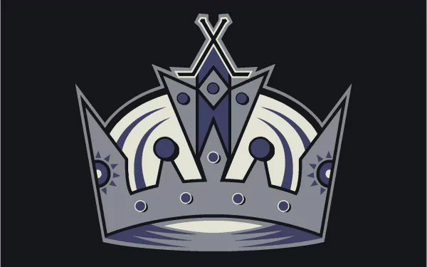 HD desktop wallpaper featuring the Los Angeles Kings logo, a stylized silver and black crown on a dark background.