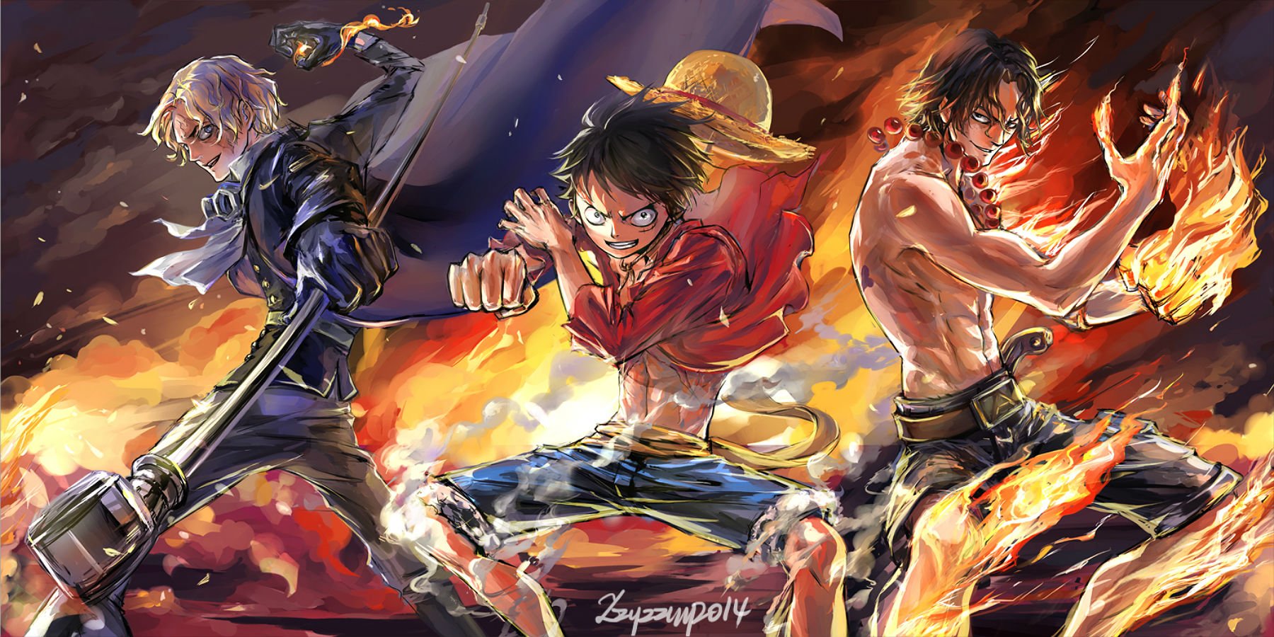 One Piece Flames Of Brotherhood HD Wallpaper By Zzyzzyy One Piece Flames Of Brotherhood HD Wallpaper By Zzyzzyy