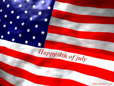 HD desktop wallpaper featuring an American flag with the text Happy 4th of July.