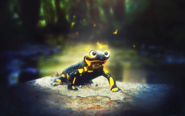 forest stone Animal salamander HD Desktop Wallpaper | Background Image