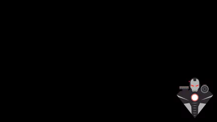 Comic-style HD desktop wallpaper featuring War Machine, showcasing a sleek design against a minimalist black background.