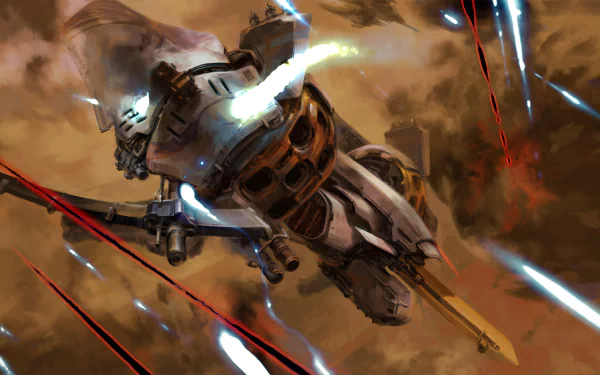 HD wallpaper of Ikaruga spacecraft engaging in an intense battle, suitable as a desktop background.