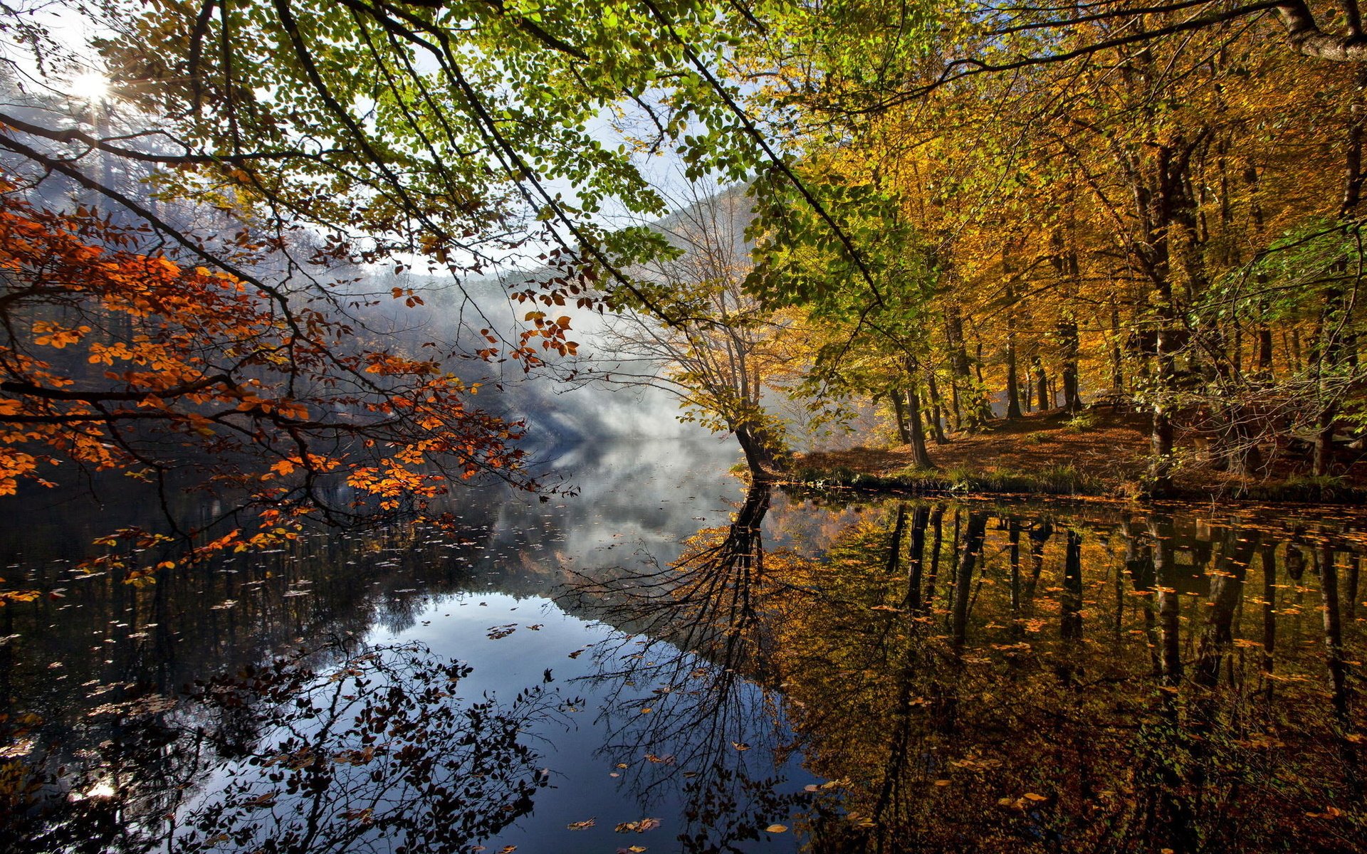 Serene Autumn Lake: Stunning HD Nature Wallpaper | 1920x1200 ...