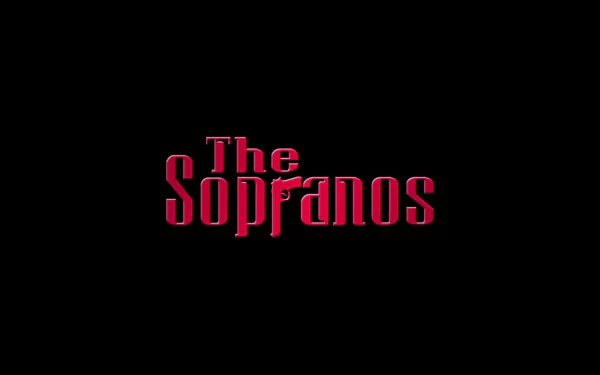 HD PC desktop wallpaper featuring the red logo of the TV show The Sopranos on a black background.
