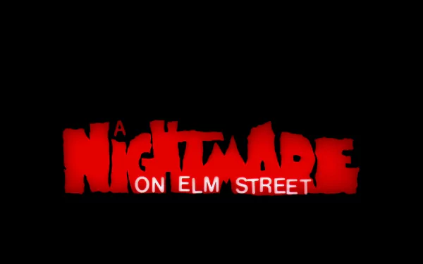 HD PC desktop wallpaper featuring the red A Nightmare on Elm Street (1984) logo centered on a black background.
