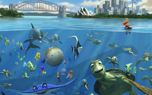 Mr. Ray (Finding Nemo) Nigel (Finding Nemo) Crush (Finding Nemo) movie Finding Nemo HD Desktop Wallpaper | Background Image