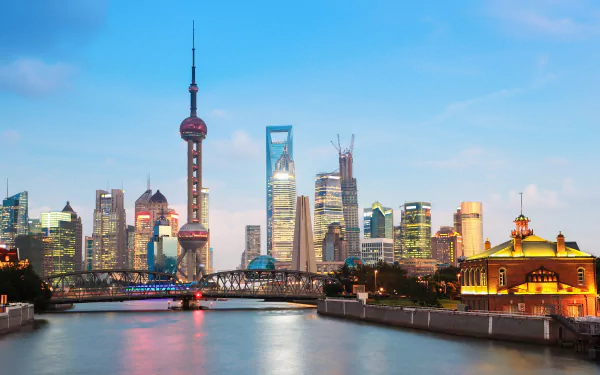  Shanghai,Panoramic view of Pudong from Waitan 