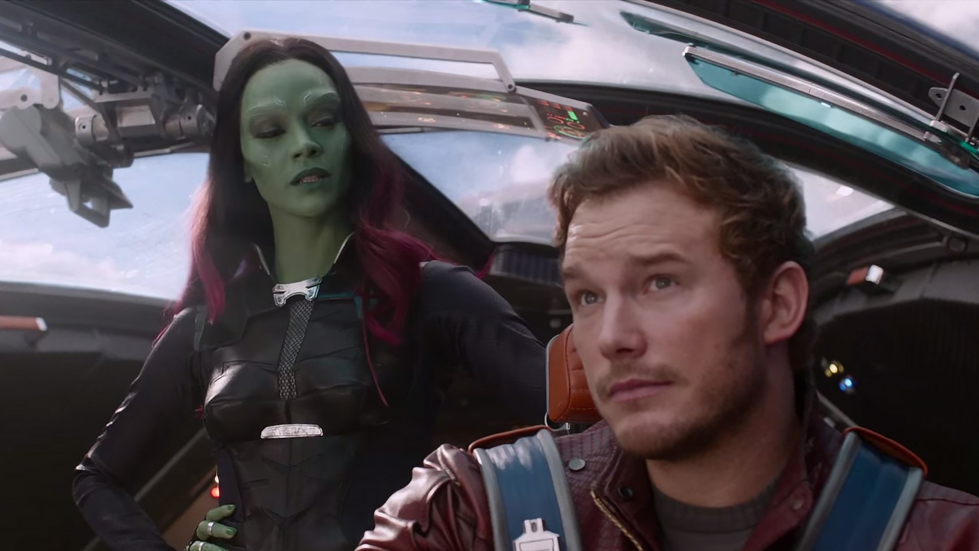 Download Gamora Zoe Saldana Chris Pratt Peter Quill Movie Guardians Of ...