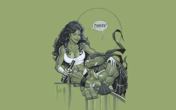 Comic She-Hulk HD Desktop Wallpaper | Background Image
