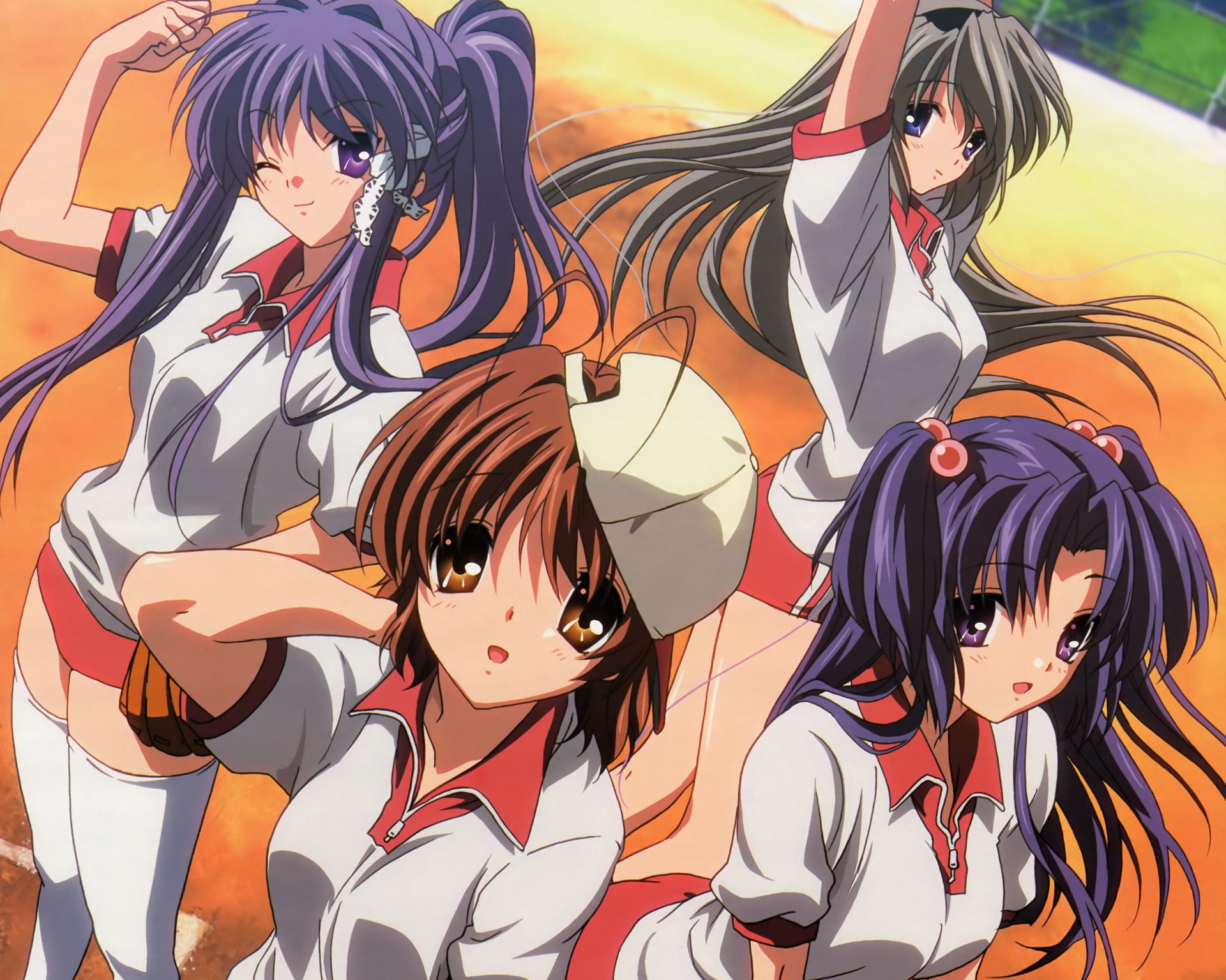 Download Kotomi Ichinose Kyou Fujibayashi Tomoyo Sakagami Nagisa Furukawa Anime Clannad 4k Ultra HD Wallpaper