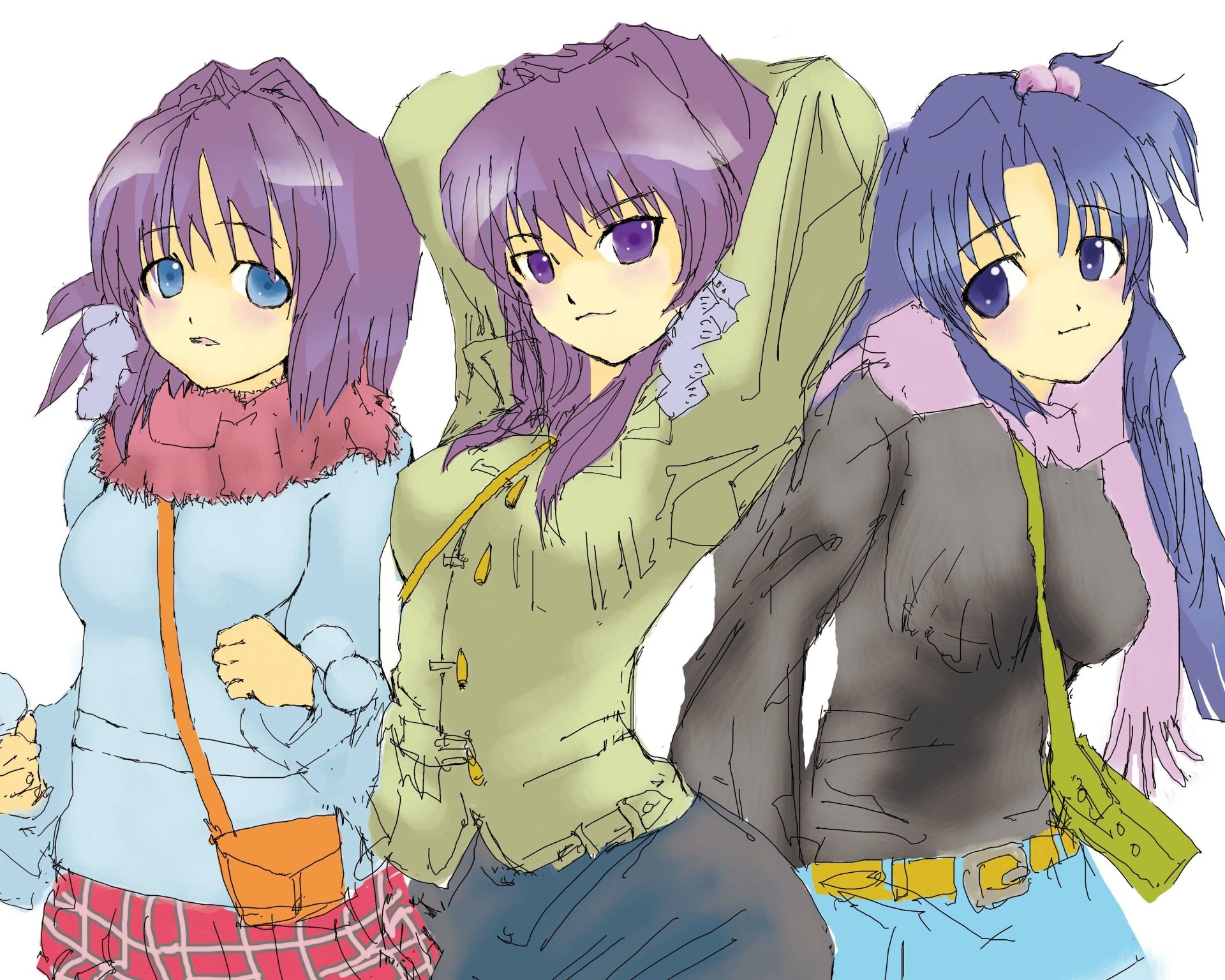 Download Kyou Fujibayashi Ryou Fujibayashi Kotomi Ichinose Anime Clannad 4k Ultra HD Wallpaper