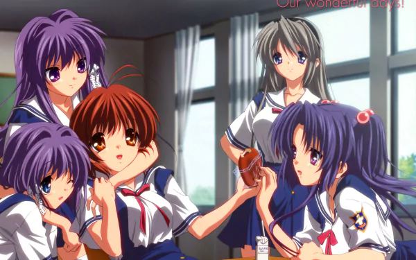 Ryou Fujibayashi Kyou Fujibayashi Nagisa Furukawa Tomoyo Sakagami Kotomi Ichinose Anime Clannad HD Desktop Wallpaper | Background Image