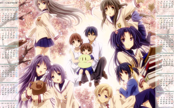 Mei Sunohara Youhei Sunohara Botan (Clannad) Ryou Fujibayashi Kyou Fujibayashi Kotomi Ichinose Fuuko Ibuki Tomoyo Sakagami Tomoya Okazaki Ushio Okazaki Nagisa Furukawa Anime Clannad HD Desktop Wallpaper | Background Image