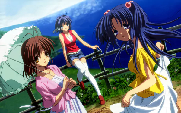 Kotomi Ichinose Ryou Fujibayashi Nagisa Furukawa Anime Clannad HD Desktop Wallpaper | Background Image