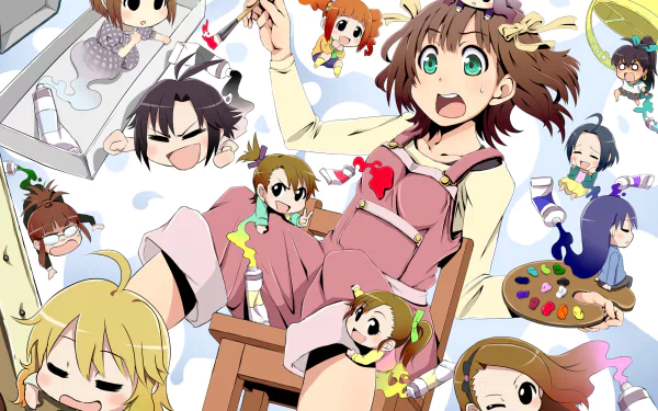 Yayoi Takatsuki Takane Shijou Azusa Miura Iori Minase Chihaya Kisaragi Makoto Kikuchi Miki Hoshii Yukiho Hagiwara Hibiki Ganaha Mami Futami Ami Futami Haruka Amami Ritsuko Akizuki Anime The iDOLM@STER HD Desktop Wallpaper | Background Image