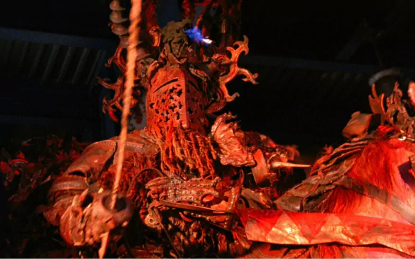 HD desktop wallpaper featuring a dynamic scene related to The Fisher King, with vivid red and orange tones in a dark setting.