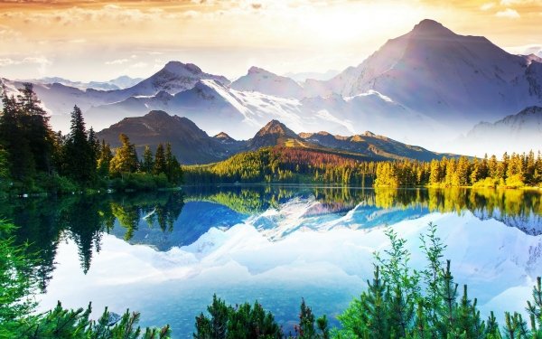 Nature Mountain Mountains Lake Forest HD Wallpaper | Background Image